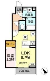 サンライト(1LDK/1階)の間取り写真