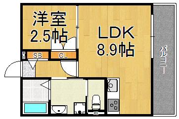 LIBRE MAISON NISHINOMIYAKITAGUCHI(1LDK/3階)の間取り写真