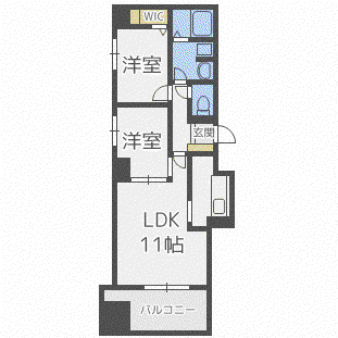 F013(2LDK/3階)の間取り写真