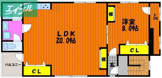 宮本ビル(1SLDK/4階)の間取り写真
