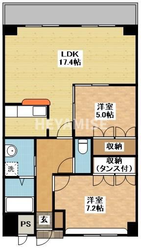 LUCAS ISAHAYA(2LDK/1階)の間取り写真