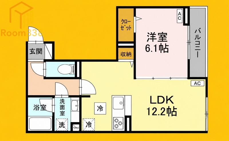 MAISON DE MON REVE 高円寺(1LDK/1階)の間取り写真