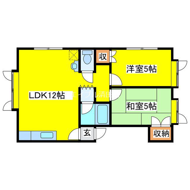 サンパレス清田(2LDK/3階)の間取り写真