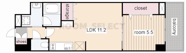 グランルクレ新栄イースト(1LDK/4階)の間取り写真