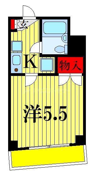 ベイステート安間(1K/7階)の間取り写真