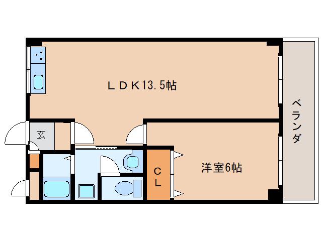 第二澤井マンション(1LDK/2階)の間取り写真