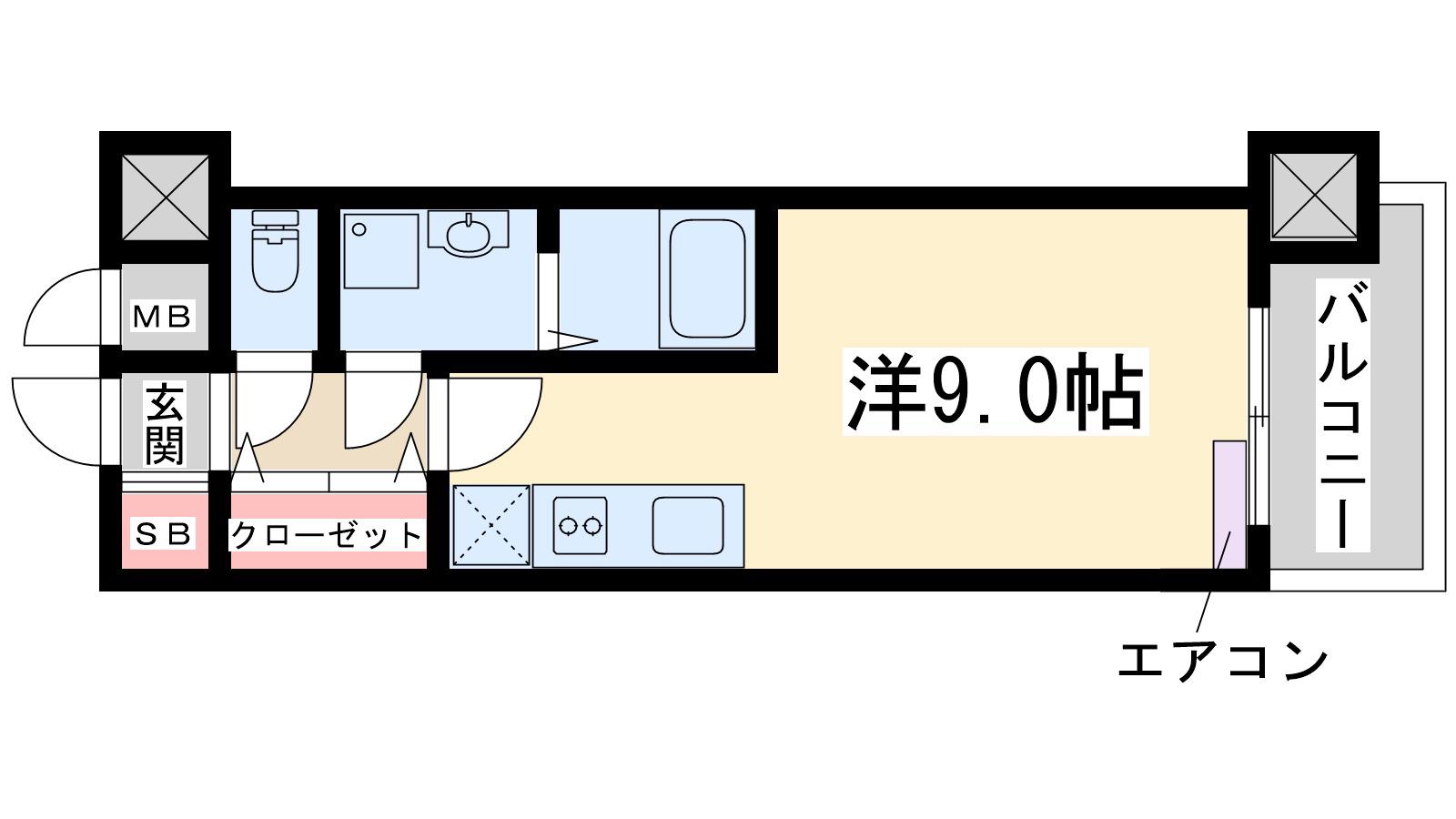 アドバンス新大阪3(ワンルーム/8階)の間取り写真
