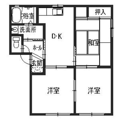 メイプルタウンII(3DK/1階)の間取り写真