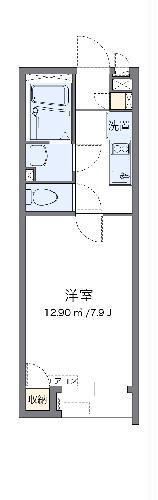 クレイノ桜ソレイユ(1K/1階)の間取り写真