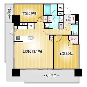 ザ・ファインタワー名古屋今池(2LDK/14階)の間取り写真