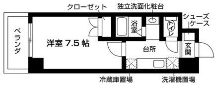 カルミア・甲子園(1K/4階)の間取り写真