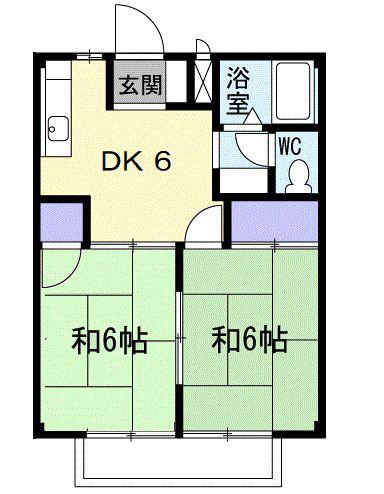 サンハイツ千代(2DK/2階)の間取り写真