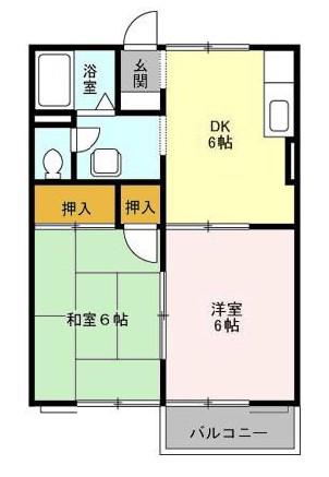 エスポワール 弐番館(2DK/1階)の間取り写真