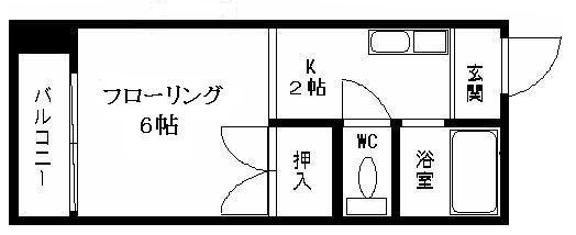 グリーンハイム(ワンルーム/1階)の間取り写真