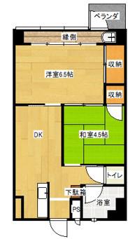 マンション新川(2DK/9階)の間取り写真