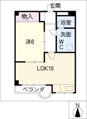 シェイーネマツノ 北棟(1LDK/4階)の間取り写真