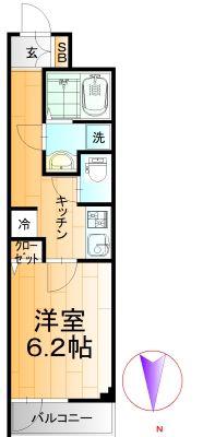 LIBERTE大森(1K/2階)の間取り写真