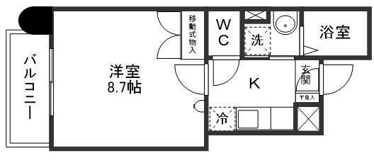 グリーンヒルズ榴岡(1K/6階)の間取り写真