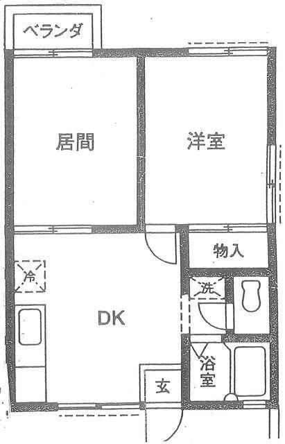 ベルゾーネはさま(2DK/2階)の間取り写真