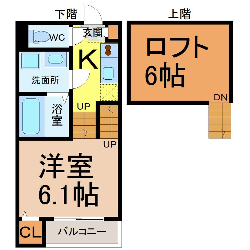 中村ミッドタワー31F(1K/2階)の間取り写真