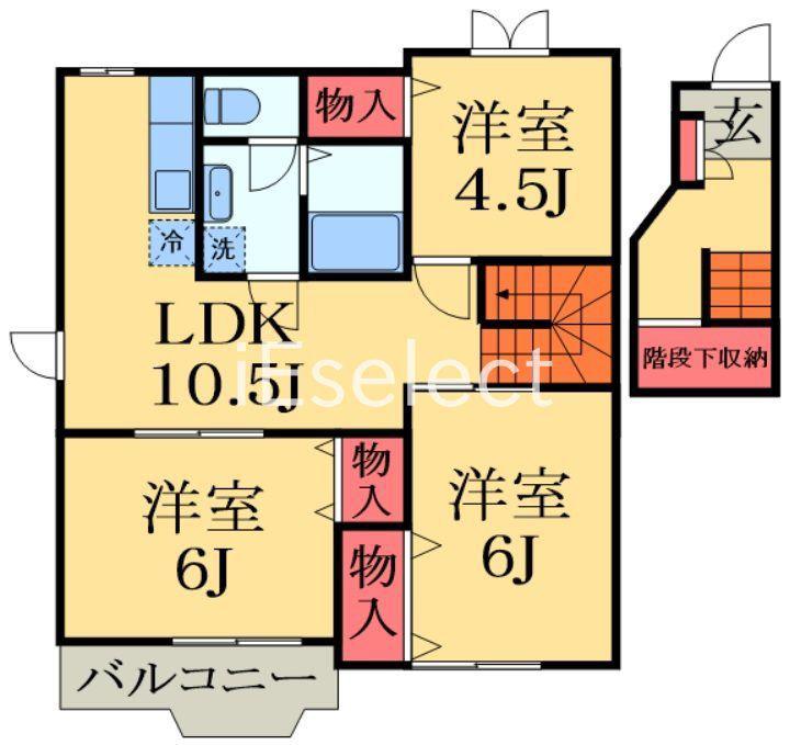 アヴェニールイグチIII(3LDK/2階)の間取り写真