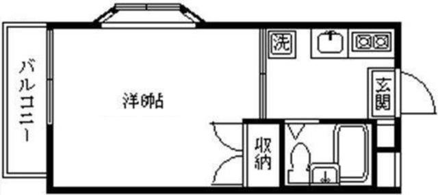 東急大井町線 尾山台駅 徒歩3分 3階建 築35年(1K/1階)の間取り写真