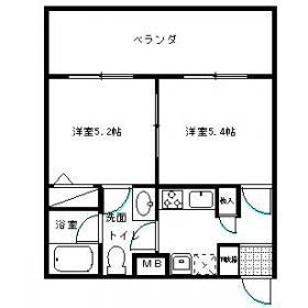 CUBE春吉PATIO(2K/5階)の間取り写真