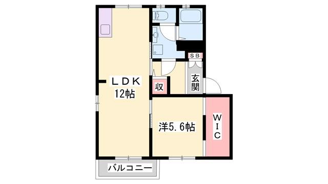 フォーレス沢野南A(1LDK/2階)の間取り写真