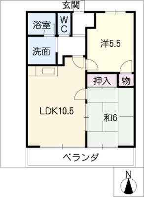 シティハイツイトウ(2LDK/1階)の間取り写真