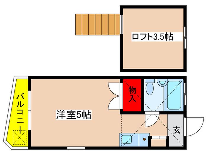 ドルフ西生田(ワンルーム/1階)の間取り写真