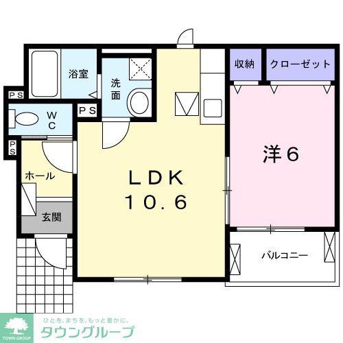サニースクエア II(1LDK/1階)の間取り写真