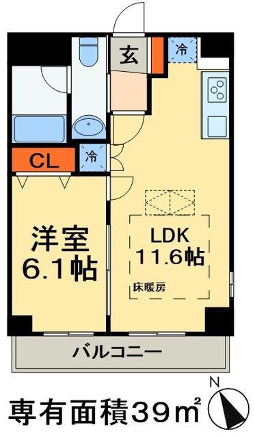 八潮PARK SQUARE(1LDK/5階)の間取り写真
