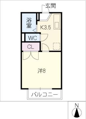 ステージ1001(1K/1階)の間取り写真