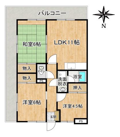 ロイヤルガーデン(3LDK/5階)の間取り写真