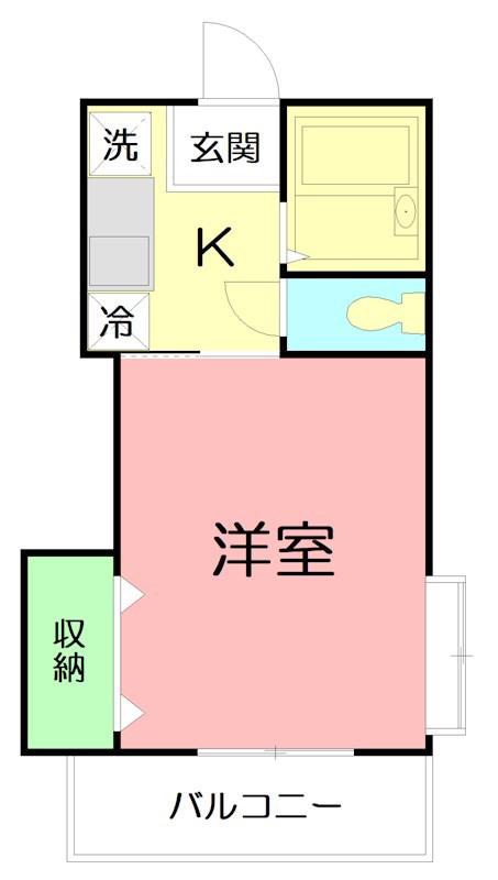 ベルハイム21(1K/2階)の間取り写真