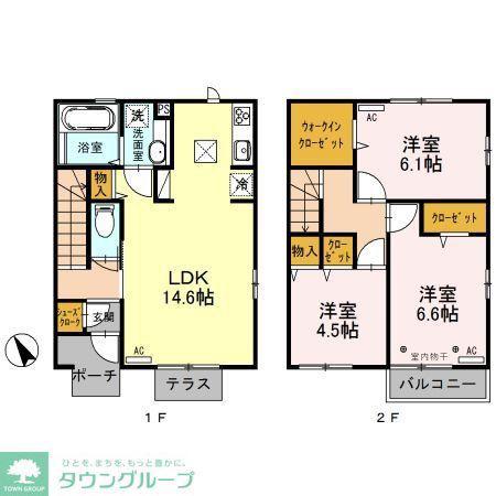 グラースT(3LDK/2階)の間取り写真