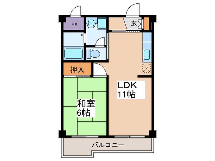 JOY 1ST(1LDK/3階)の間取り写真
