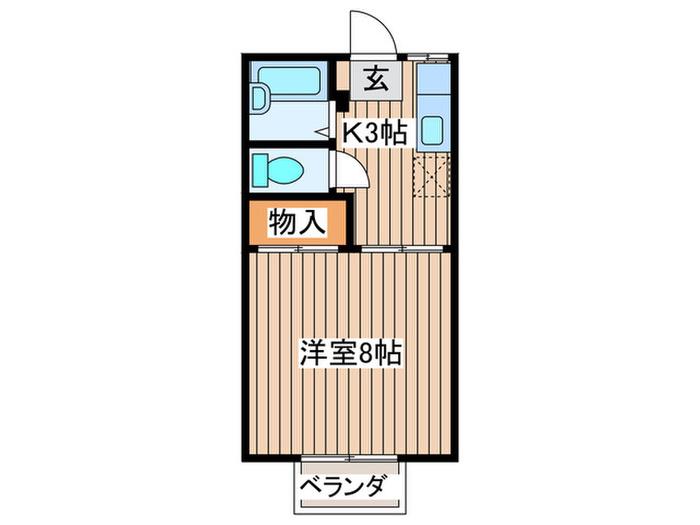 ホワイトハイツ(1K/1階)の間取り写真