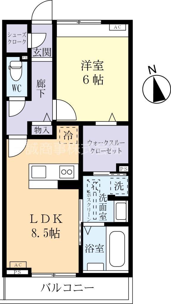 SOLAIE(1LDK/1階)の間取り写真