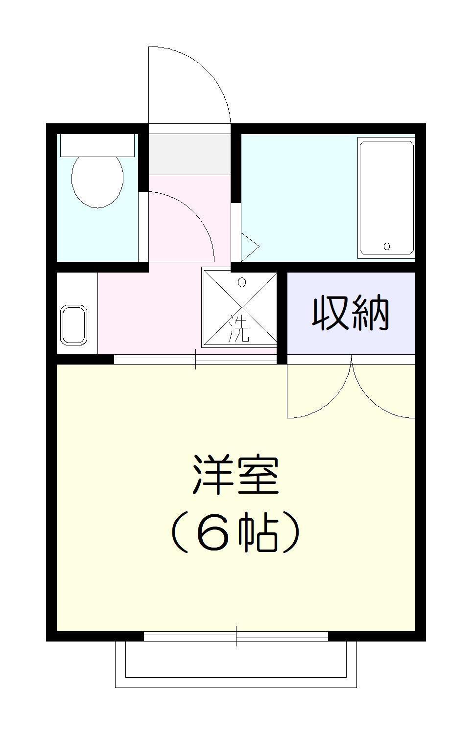 ハイツ習志野(1K/1階)の間取り写真