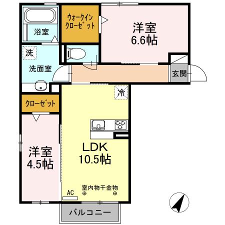 アンダー フォレスト IV(2LDK/2階)の間取り写真