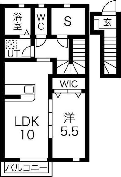 オルニス(1SLDK/2階)の間取り写真