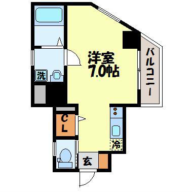 フォレスト大黒(ワンルーム/5階)の間取り写真