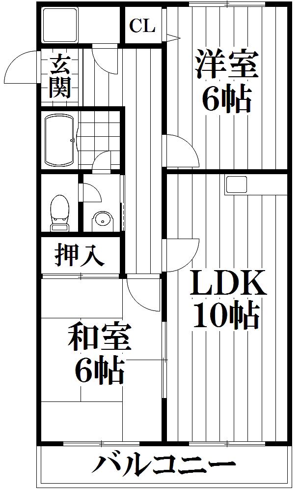 フィオーレ(2LDK/2階)の間取り写真