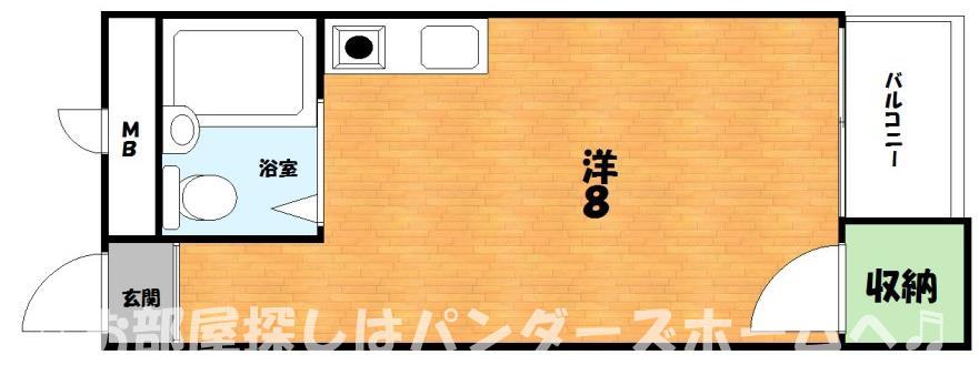 ツインプラザ中宮(ワンルーム/1階)の間取り写真