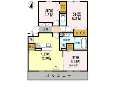 COZY COURT(3LDK/3階)の間取り写真