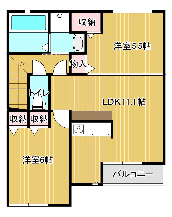 グランG(2LDK/2階)の間取り写真