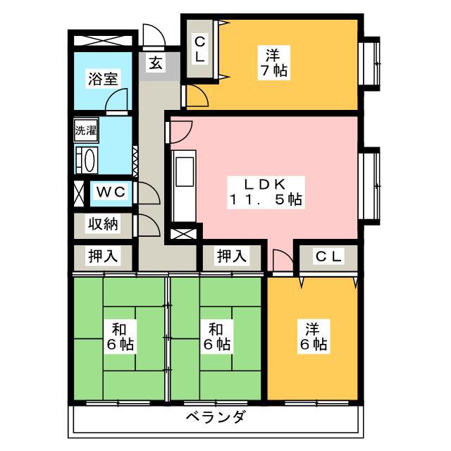 リバーサイド鎌倉(4LDK/3階)の間取り写真