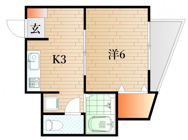 リトルコア(1K/4階)の間取り写真