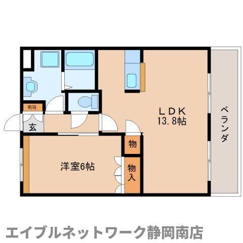 クレッシェンド(1LDK/2階)の間取り写真